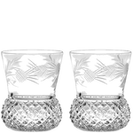 These Flower of Scotland 2 x 26cl Thistle Shape Whisky Tumblers have been designed by Royal Scot Crystal.