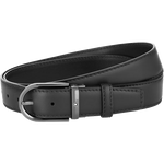 This Montblanc Business Line Horseshoe Ruthenium Pin Buckle Black Belt comes with a smooth leather strap.
