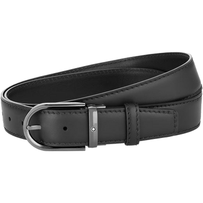 montblanc black ruthenium horseshoe businessline belt