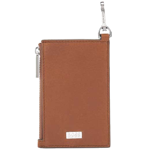 boss brown 5cc card holder with metal clasp