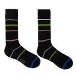 This Paul Smith Men's 3 Pack Novelty Mixed Stripe & Polka Dot Socks has a striped pair with a black base and thin coloured stripes.
