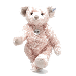 Steiff's Linda the Classic Teddy Bear Pink, 30 cm has been made with a blend of mohair and cotton with a synthetic filling.