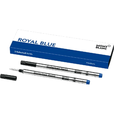montblanc royal blue medium rollerball pen refill