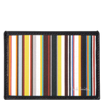 Paul Smith's Black 'Signature Stripe' Print 2CC Card Holder was made in Italy.