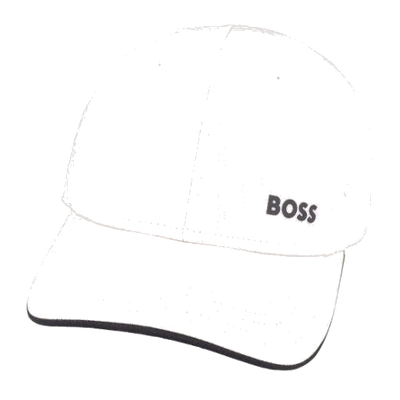 boss bold piping white cap