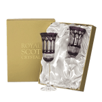 Royal Scot Crystal Belgravia 2 x 18cl Mulberry Champagne Flutes