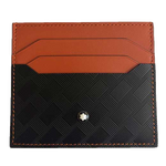 Montblanc Extreme 3.0 card holder comes with the classic design on the front in black with a smooth orange leather and stitching.