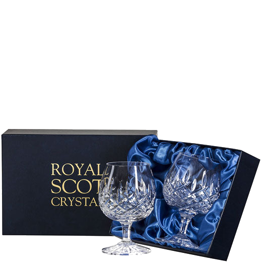 royal scot crystal 2 london brandy glasses packaging