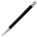 Matte black ballpoint pen with stainless steel.