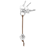 Georg Jensen's Aluminium Heart Keyring with Leather Strap has room for multiple keys.