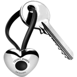 This polished Georg Jensen keyring features a stainless steel heart detail.