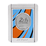 This 24H du Mans Blue & Orange Cigar Cutter Stand by S. T. dupont has a striped blue and orange design with the 24hr logo.