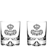 These Dimple Base 2 x 28cl 'No.1 Dad' Engraved Large Tumblers have been designed by Royal Scot Crystal.