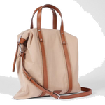 paul smith ecru duffle tote bag leather trim1