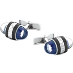 These are the Montblanc StarWalker Steel & Blue Lacquer Cufflinks.