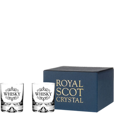 royal scot crystal whisky dad dimple base 2 large tumblers packaging