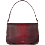 This Paul Smith ladies handbag is made from a burgundy red mock croc leather.