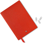 This Montblanc red notebook comes with a red grosgrain bookmark.