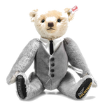 Steiff's James Bond Goldfinger 60th Anniversary Musical Teddy is made out of a mohair and cotton blend that has a soft touch.