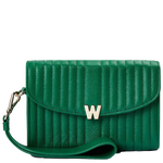WOLF's Forest Green Mimi Cross Body Bag with Wristlet is made out of soft grain leather.