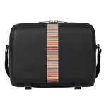 This Grained Leather Signature Stripe Trim Messenger Bag by Paul Smith is great for weekends and casual days out.