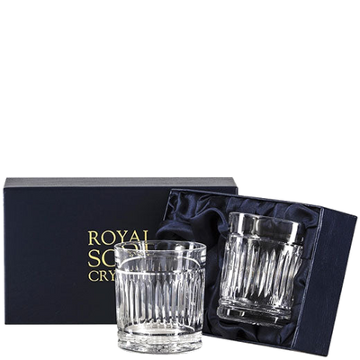 royal scot crystal art deco large tumblers packaging