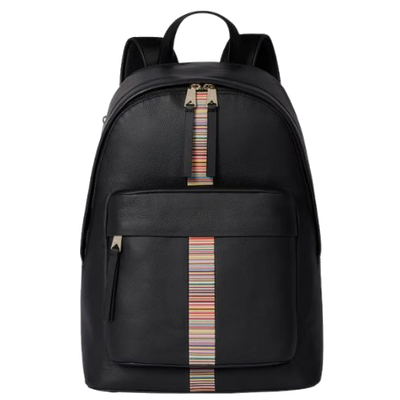 1 paul smith black leather backpack with signature stripe trim m1a 8037 cmulti 79 0