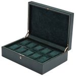 Green British Racing 10 Piece Watch Box designed by WOLF 1834.