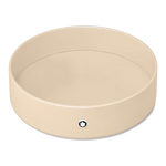 This Ivory Lacquer Round Desk Tray, Large by Montblanc can be put together as a set to create a desk tidy.