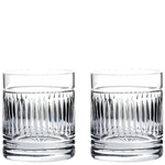 These Art Deco 2 x 38cl Large 'On the Rocks' Tumblers have been designed by Royal Scot Crystal.