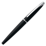 This Cross Basalt Black ATX Fountain Pen has the brand name on the top of the clip that has a slightly curved top as it fits into the cap.