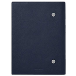 This Montblanc blue Sartorial leather notebook comes with the brand name embossed into the leather on the back.