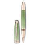 This Montblanc Meisterstück Calligraphy Solitaire Celadon Dégradé Rollerball Pen will come in a standard Montblanc presentation box with a custom sleeve that is also in green to match.