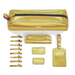 TUMI's Accents Kit Gold is great for pairing with your luggage and can be personalised with embossing.