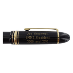 Engraved Montblanc fountain pen cap for SMMT President.