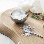 This Georg Jensen Stainless Steel Bloom Salt Cellar with Spoon is suitable for daily use.