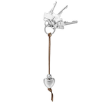 Aluminium Heart Keyring with Leather Strap, designed by Georg Jensen.