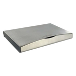 The card holder is rectangular but with a slight curve that accounts for ease when opening and closing the case