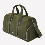 Green Recycled Nylon Holdall with Signature Stripe Trim
