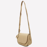 BOSS ladies Numah Saddle Bag comes with a key fob and adjustable shoulder strap.