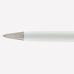 The Montblanc white resin ballpoint pen comes with a steel nib.