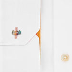 Paul Smith's Men's Silver 'Artist Stripe' Mini Cufflinks will look great with any coloured shirt and will brighten up a smart work outfit or for the evening.