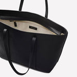 Black leather tote bag from Radley comes with a zipped open compartment.