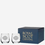 Royal Scot Crystal's 2 x 24cl 'Whisky' Engraved Barrel Tumblers.