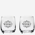 Royal Scot Crystal's 2 x 24cl 'Whisky' Engraved Barrel Tumblers can be engraved on the back.