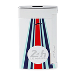 This Slim 7 24H du Mans White & Chrome Lighter is by S.T. Dupont and has a design with white, blue and red.