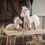 Steiff's Soft Cuddly Friends Gola the Dangling Horse is crafted out of soft plush material.