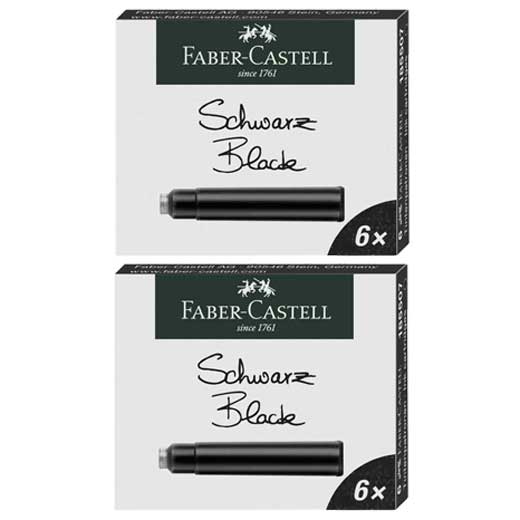 Schwarz Black Non-Erasable Ink Cartridges, 2 x Pack of 6