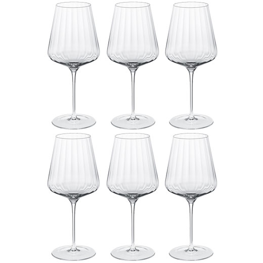 Crystal Set of 6 Bernadotte Red Wine Glasses