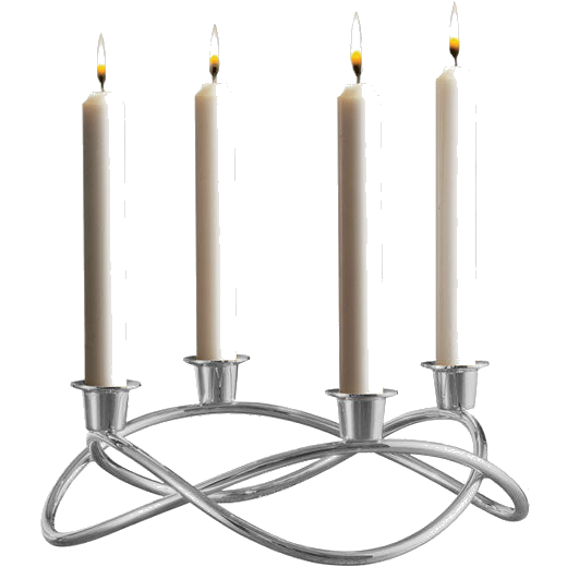Georg Jensen Season silver stainless steel candle holder.